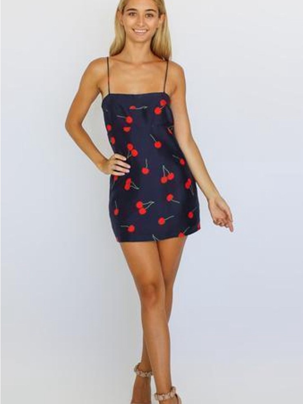 Réalisation Par Christy Mini Dress Wild Cherry 100% Silk Small - Picture 4 of 8